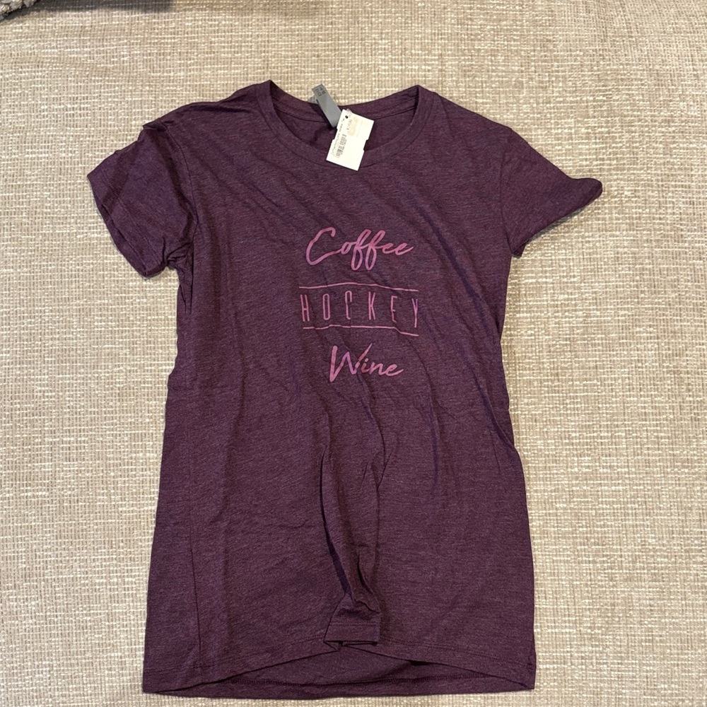 Next Level Apparel Dark Purple Coffee Hockey Wine Tee